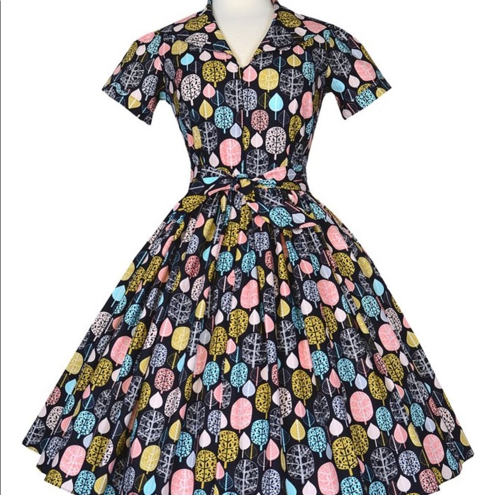 Bernie dexter autumn leaves swing dress modcloth